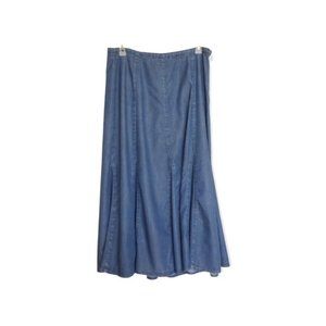 Coldwater Creek, Denim Skirt, Boho Maxi, Size Large
